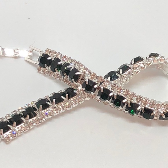 12ct London GREEN SILVER tennis bracelet -boutique - Picture 3 of 8